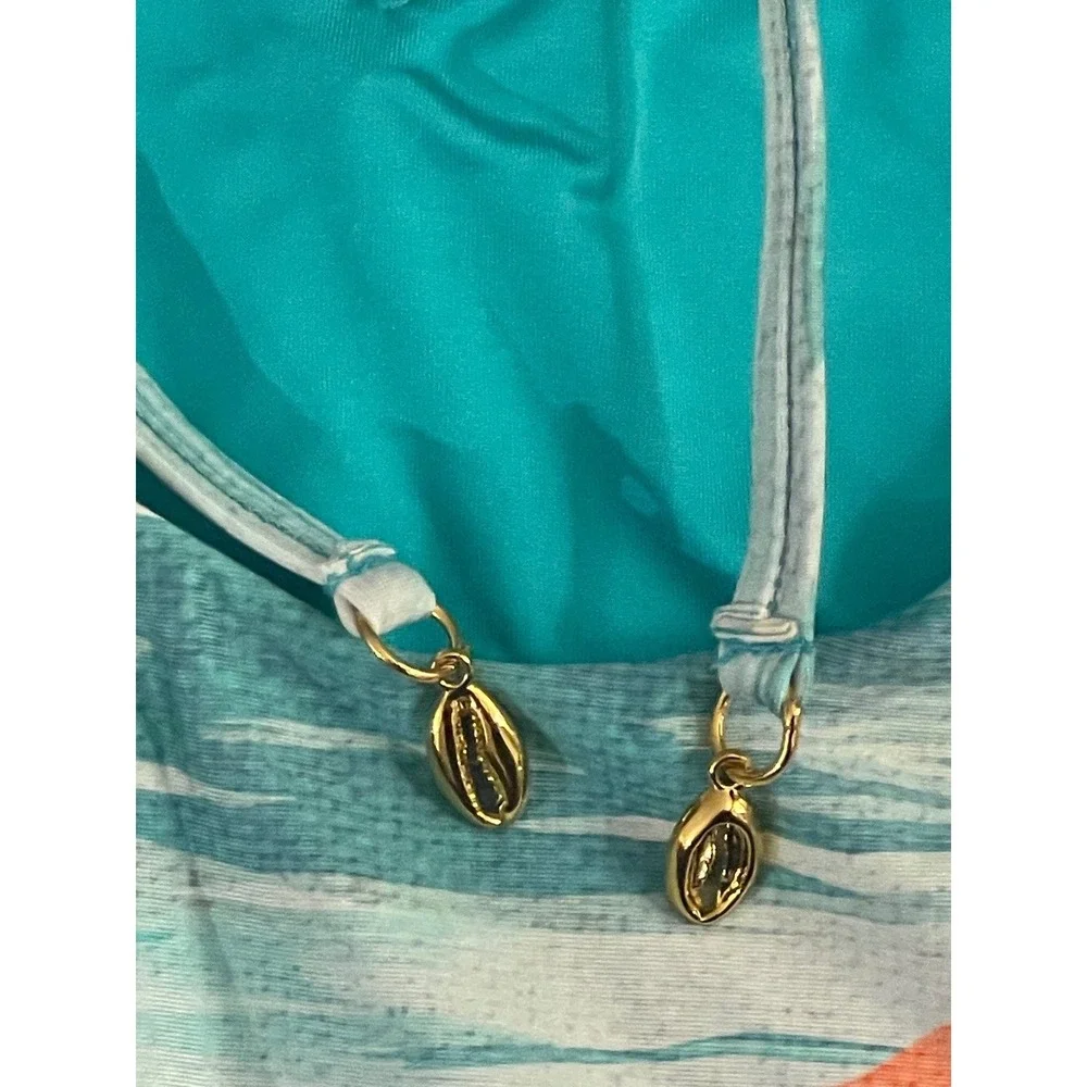 Trina Turk Cyclades Plunge One‎ Piece Swimsuit Women's Size 8